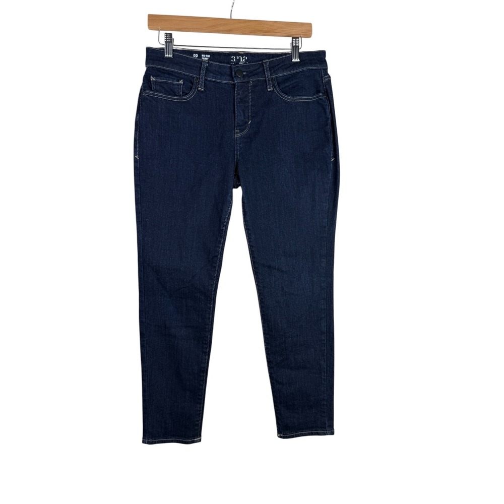ANA Mid Rise Skinny Jeans size 8 Petite Dark Wash Blue